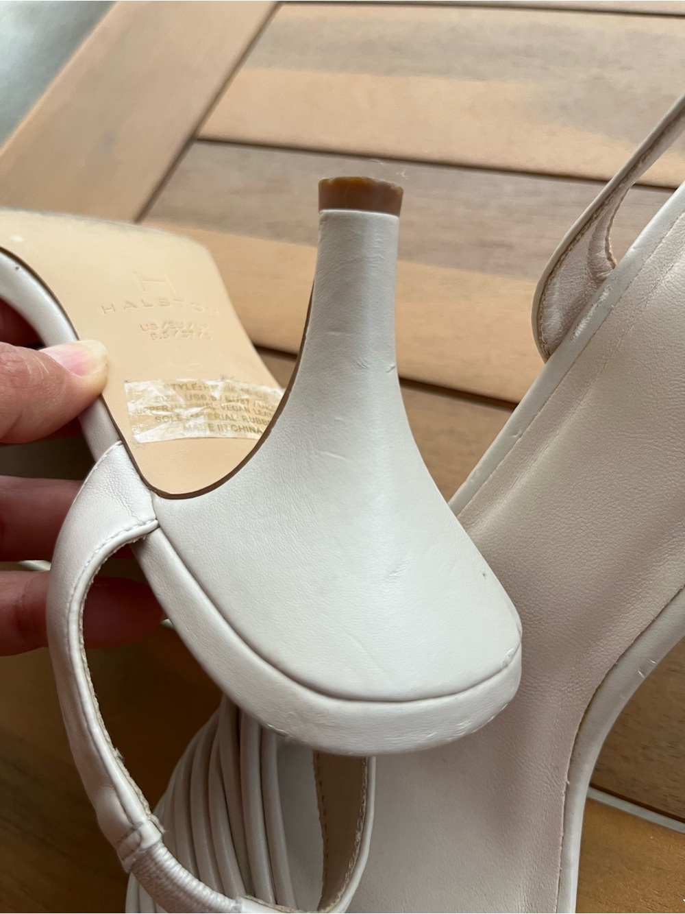 Halston Heritage Cream Multi-Strap Slingback Heels - Picture 5 of 6